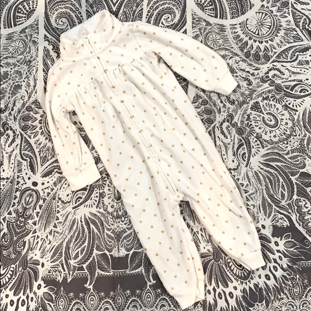 White Footless Fleece Turtleneck Onesie